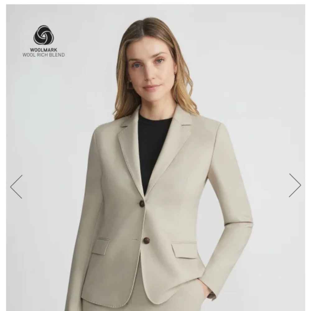 Lafayette 148 New York Cream Blazer Tailored Professional